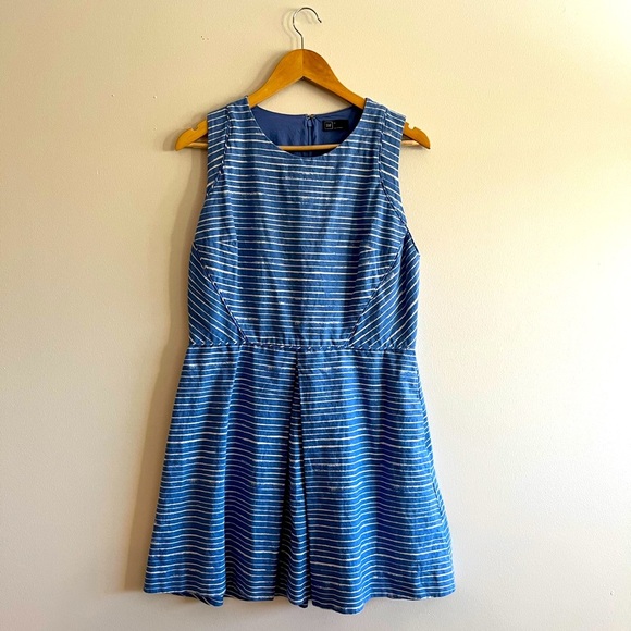 gap blue striped dress GAP Blue Striped Shirt Dress Size S